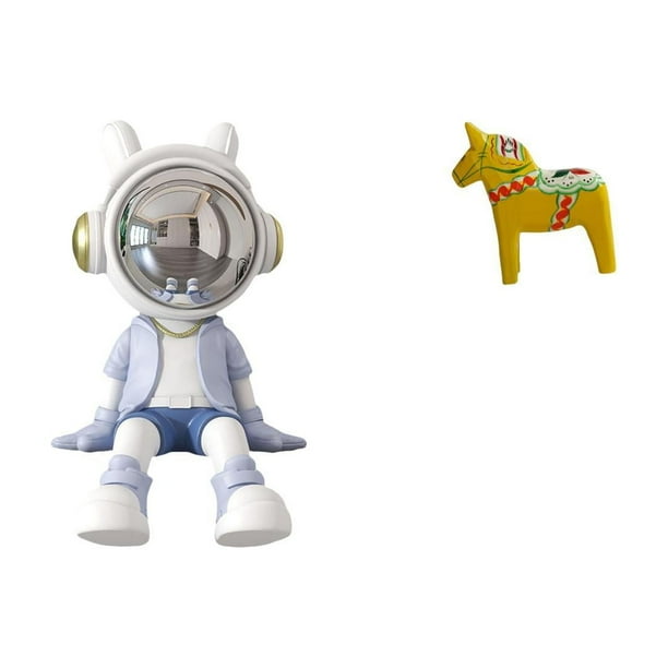 Estatua De Astronauta, Escultura Nórdica, Figura Para Estantería, Entrada, Sala De Estar, Decoración Del Hogar, Adorno De Caballo Sueco, Escultura De Animal Dalecarlian Coleccionable Para