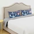 thumbnail image 3 of Yayeee Pillowcase King Size Set of 2 Satin Wrinkle Resistant Pillow Case, Light Blue Anchor, 3 of 7