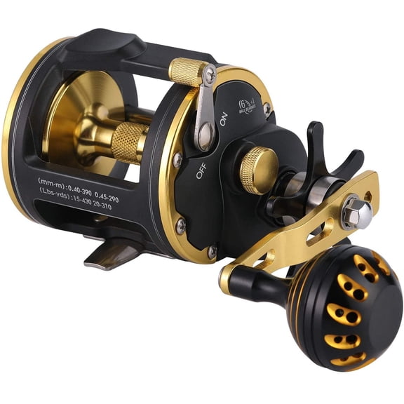 Trolling Reel Saltwater Level Wind Reels, Drag Reels Boat Fishing Ocean Fishing for Sea Bass Grouper