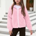 thumbnail image 2 of Staki Girls Fuzzy Sherpa Coat Full Zip Hoodie Fleece Jacket with Pockets Fall Winter Outwear 5-14Y(Purple,13-14 Years), 2 of 6