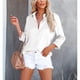 thumbnail image 4 of Blusa Informal Con Cuello En V Para Mujer, Camisa De Manga Larga Con Cuello En V Y Cierre De Botón De Corte Suelto, Bolsillo En El Pecho, Cuello Vuelto, Cómoda Para Citas ANGGREK Top de manga larga con cuello en V para mujer, 4 of 6