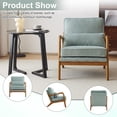 thumbnail image 3 of IVV Upholstered Accent Chair with Thick Seat Cushion and Lumbar Pillow, Teal Corduroy Leisure Armchair with Solid Wood Legs for Living Room, Bedroom, Reading Nook, Apartment & Small Spaces, 3 of 10