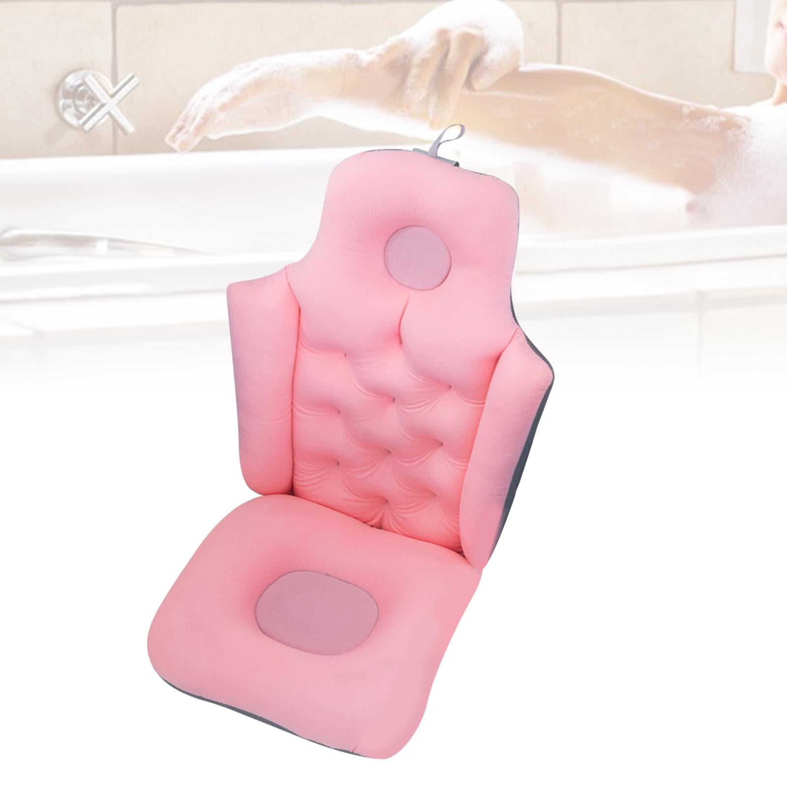 ICNGLKSND Adult Bath Pillow Bathtub Full Body Mat Quick Dry Ergonomic  Headrest Cushion Neck and Back Support Bathtub Accessories (Pink Long