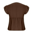 thumbnail image 5 of Women's Solid Color Lace Patchwork Short Sleeved V-Neck Fashionable Top, 5 of 7