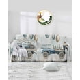 thumbnail image 2 of Blue Truck Christmas Sofa Covers for 3 Cushion, Washable Couch Cover for Sectional Sofa Slipcovers with Tassel, Xmas Balls Snowflake Vintage Loveseat Covers Futon Cover Blanket 71''x118'', 2 of 8