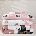thumbnail image 5 of Manfei Cute Dachshund Dog Twin Comforter Sets, Buffalo Plaid Bedding Set, Pink White, Pink Reversible, 2 Pieces, 1 Comforter and 1 Pillowcase, 5 of 7
