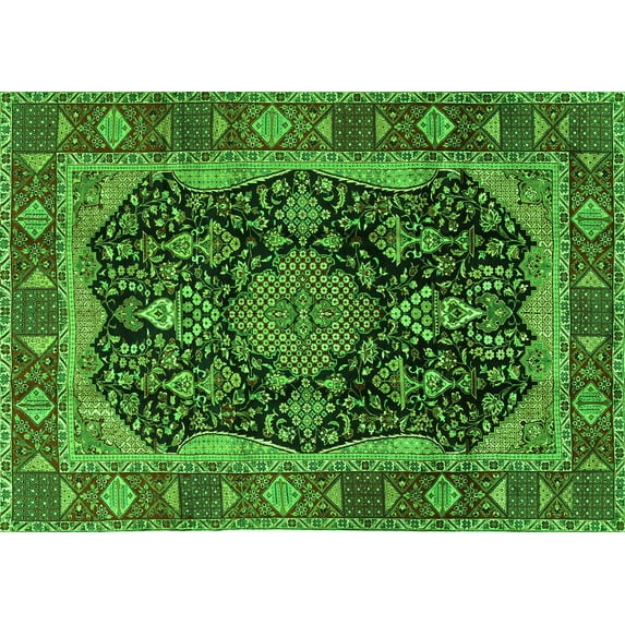 Ahgly Company Indoor Rectangle Persian Green Traditional Area Rugs, 2' x 3'