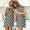thumbnail image 4 of Fuzoiu Daisy Plaid Black Print Women Nightgowns, Soft Comfy Lightweight Short Sleeves Sleepwear,Crew Neck Loungewear, 4 of 6