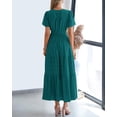 thumbnail image 3 of Vestido BTFBM 2025 midi/maxi de verano con cuello en V y bolsillos, talla M, 3 of 8