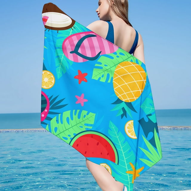 Nouvelle Sortie, Serviette de Plage en Microfibre, Couverture de Bain à Séchage Rapide, 30x60 Pouces, Texture Douce, pour Piscine, Serviette de Voyage, Résistante au Sable, Tissu Léger, Équipement de Plage Akmoler Prix Réduit