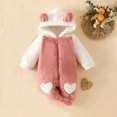 thumbnail image 2 of PureCasa Toddler Kids Girls Jumpsuit Fall Winter Clothes Fleece Romper Jumpsuit Bear Ears Hooded Zipper Hoodies One Piece Warm Suit, 2 of 9
