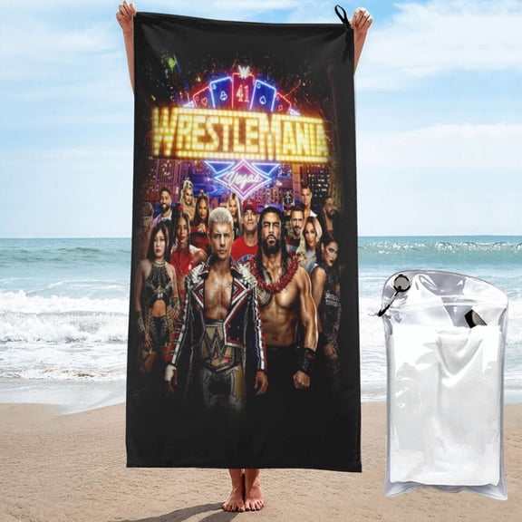 Wres-Tler W-W,E Beach Towel Microfiber Soft Quick Dry Sand Free Towel Absorbent Large Bath Towel,Oversized Yoga Girls Women Men Adults Beach Gifts Beach Accessories 27.5"x55"
