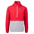 thumbnail image 2 of Men's Cutter & Buck  Red Birmingham Barons  Charter Eco Recycled Half-Zip Anorak Jacket, 2 of 3