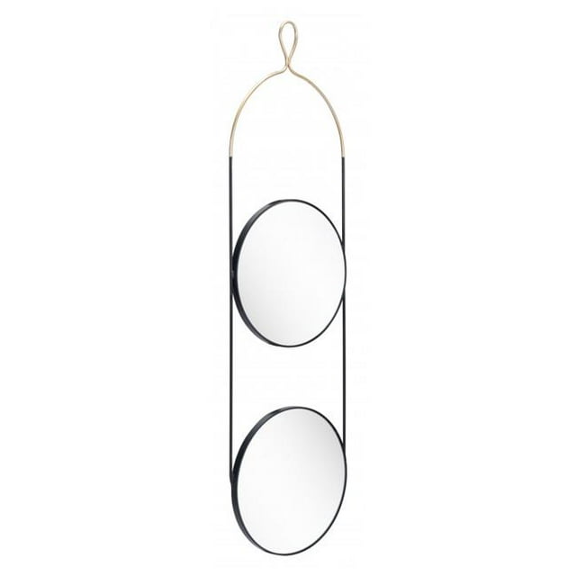 Zuo A12209 Zodiac Round Mirror, Gold & Black