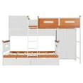 thumbnail image 4 of Generic Twin Over Full Wooden Bunk Bed with Wardrobe, Drawers, Shelves and LED light, 4 of 9