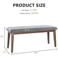 thumbnail image 4 of L'AGRATY Upholstered Bench for End of Bed, 42.5'' Entryway Bench for Living Room, Bedroom Bench with Solid Wood Leg for Living Room Bedroom,Indoor and Hallway (Bench, Grey), 4 of 10