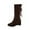 Brown, variant on Fesfesfes Women's Boots Warm Solid Lace Bandage Boots Round Toe Booties Wedge High Heel Boots Shoes US:6.5(38)