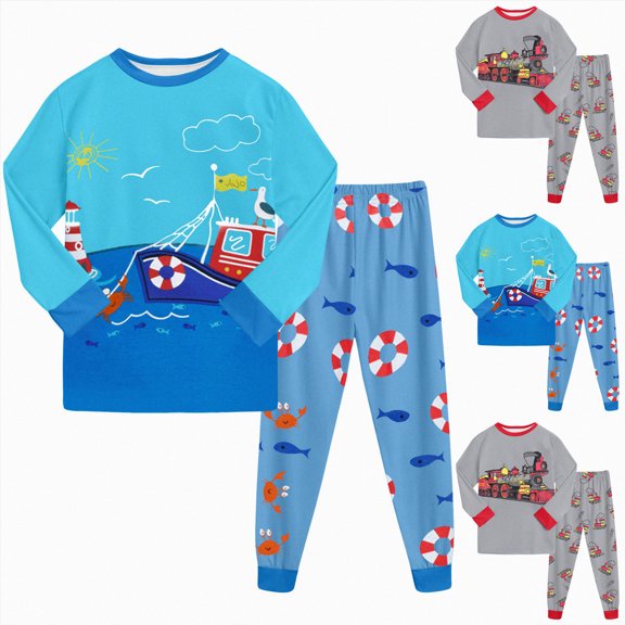CAUYDY 2T 3T 4T 5T Baby Boy Clothes Cute Toddler Pajamas Fall Winter Long Sleeve Shirt Elastic Pants 2PCS Set Child Sleepers Little Kids Outfits for Boys Sizes 3-4 Years,Grey