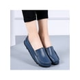 thumbnail image 3 of SIMANLAN Womens Flats Slip On Loafers Round Toe Leather Shoes Women Non-slip Casual Shoe Ladies Lightweight Dark Blue 8, 3 of 8