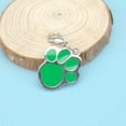 thumbnail image 3 of Methold Collar con etiqueta de perro con estampado de pata, colgante de huella, cadena, joyería de animales para Gato y mascota Suministros para perros Verde, 3 of 6