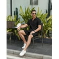 thumbnail image 2 of COOFANDY Mens Tracksuit Casual 2 Piece Quarter Zip Polo Shirt and Shorts Set Athletic Jogging Sports, 2 of 9