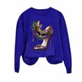 thumbnail image 6 of ClodeEU Women Heel Mask Holiday Mardi Gras Sweatshirts,Casual Fashion Long Sleeve Sequin Sweatshirt B-Blue,Womens Plus XS, 6 of 6