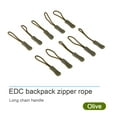 thumbnail image 2 of Edc Zipper Rope Backpack Zipper Rope 10x Zipper Pulls Slider Cord Rope Puller Ends Lock Zip Clip Buckle For Bag EDC Army Green, 2 of 5