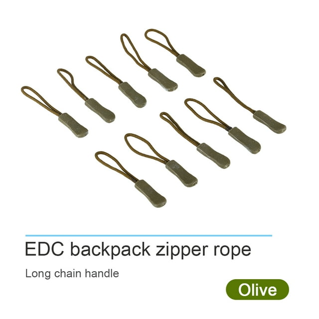Termina 10x Tiras Deslizantes Cordón Deslizante Extremos Extractores de la Cuerda de la Cuerda del Clip de Cierre para la la Bolsa EDC Ejército Green
