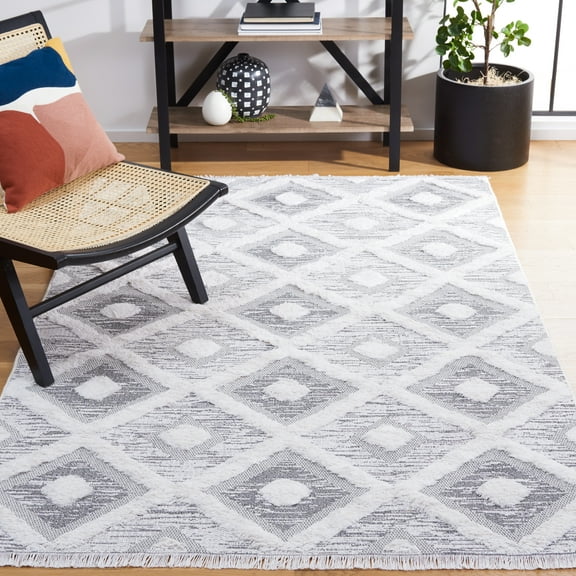 SAFAVIEH Augustine Gino Geometric Area Rug, Gray/Ivory, 6'4" x 9'6"