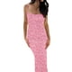 thumbnail image 1 of VISgogo Vestido de mujer, correa de espagueti, sin mangas, sin espalda, ajustado, estampado floral, vestidos largos VISgogo  moda, 1 of 8