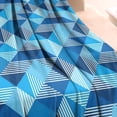thumbnail image 3 of Blue Geometric Pattern Blanket,Comfortable Soft Lamb Wool Throw Blanket,All Season,Warm Lightweight Blankets for Sofa Bed Couch Living Room Chair,40"x50", 3 of 4