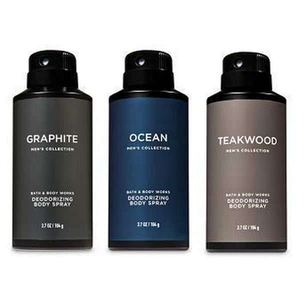 Bath and Body Works 3 Pack Deodorizing Body Spray. Graphite, Ocean and