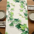 thumbnail image 5 of Table Runners 60 Inches Long Dress Scarves, Country Leaves Farmhouse Kitchen/Dining Table Runner, Small Coffee Tablerunners, Spring Green Leaf Branches Vine Botanical 13x60 Inch, 5 of 9