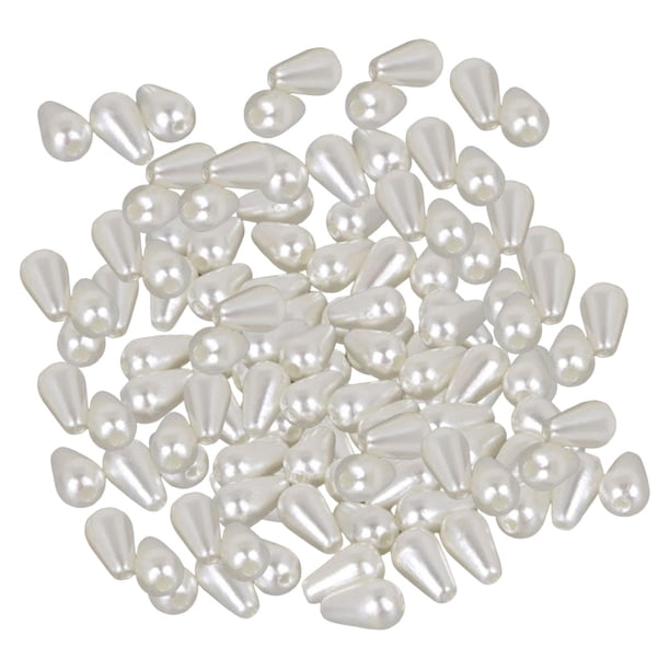 Perlas sueltas de imitación ABS para hacer pulseras y joyas, color beige Pequeña