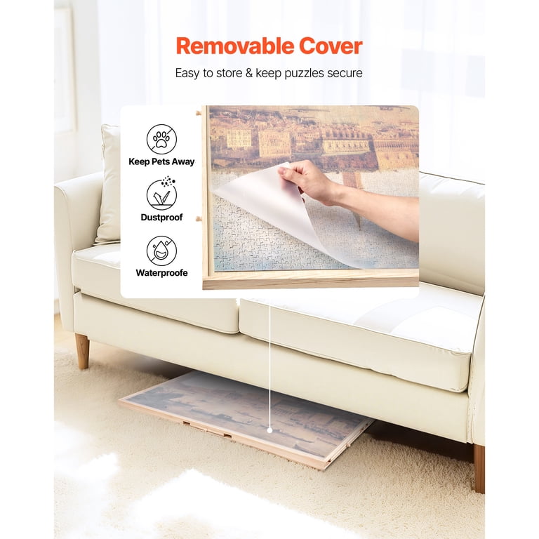 KFFKFF, Puzzle Table, 2000-Piece Rotating Puzzle Board with 5
