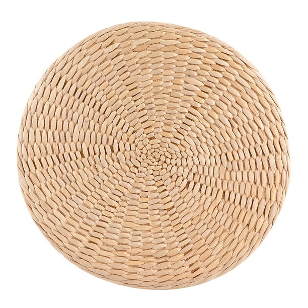 Fdit Tatami Redondo Trenzado Naturaleza Hecho A Mano Cojín De Asiento Tejido De Paja para El Hogar Asientos Redondos Gruesos Cojín Puf para Tatami Zen Yoga Ceremonia del té Decoración Ecomeon no
