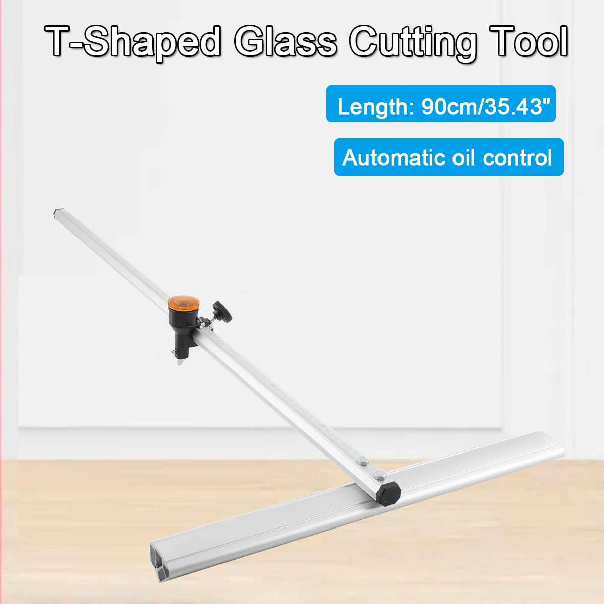 TABODD 35 inch/90cm Oil Glass T-Cutter Dual Scale High Quality Speed Glass Strip Cutting