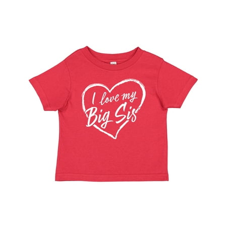 

Inktastic I Love My Big Sis in White Chalk Heart Gift Baby Boy or Baby Girl T-Shirt