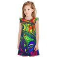 thumbnail image 1 of Fotbe Pride Rainbow Vestido de Dormir para Niñas de 3 a 10 Años, Mangas Cortas, Estilo Princesa, Pijama Camisón con Mangas Voladas-Medium, 1 of 6