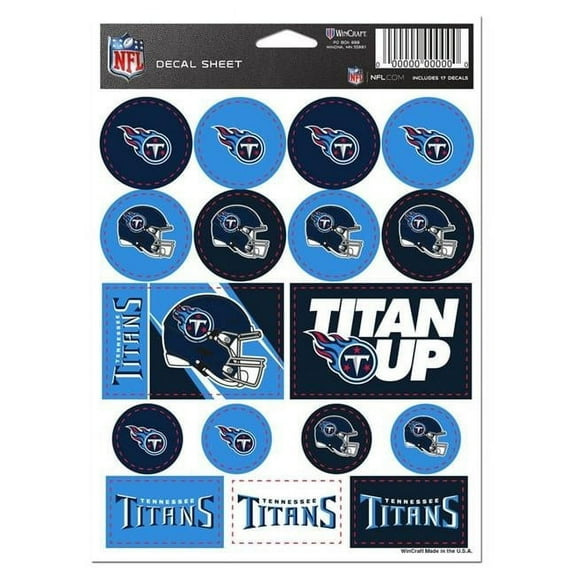 Wraft 9416673497 5 x 7 in. Vinyl Tennessee Titans Decal Sheet