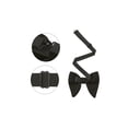 thumbnail image 2 of INSPIRAR CHIC Conjunto de Corbatas de Moño Ajustables de Color Sólido con Pañuelo de Terciopelo para Hombre Negro Talla Única, 2 of 4