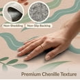 thumbnail image 6 of ODIKA 4'x6' Green Clay Botanical Motif Pattern Design Washable Area Rug Abstract Floral with Shapes Pet Friendly, Non-Shedding for Bedroom, Reading Nook, 6 of 7
