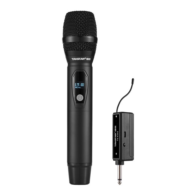 Wireless Microphone System Receiver with Handheld Mic UHF Anti-Howling Digital Display Screen for Home Cinemas Karaoke Church Speech Wedding Party Singing Rechargeable Wireless Microphone