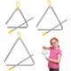 thumbnail image 2 of Instrumento de percusión de 3 piezas, juego de aprendizaje temprano para jardín de infantes, campanas de hierro triangulares de percusión de 4 pulgadas, 5 pulgadas y 6 pulgadas Rojo Verde, 2 of 5