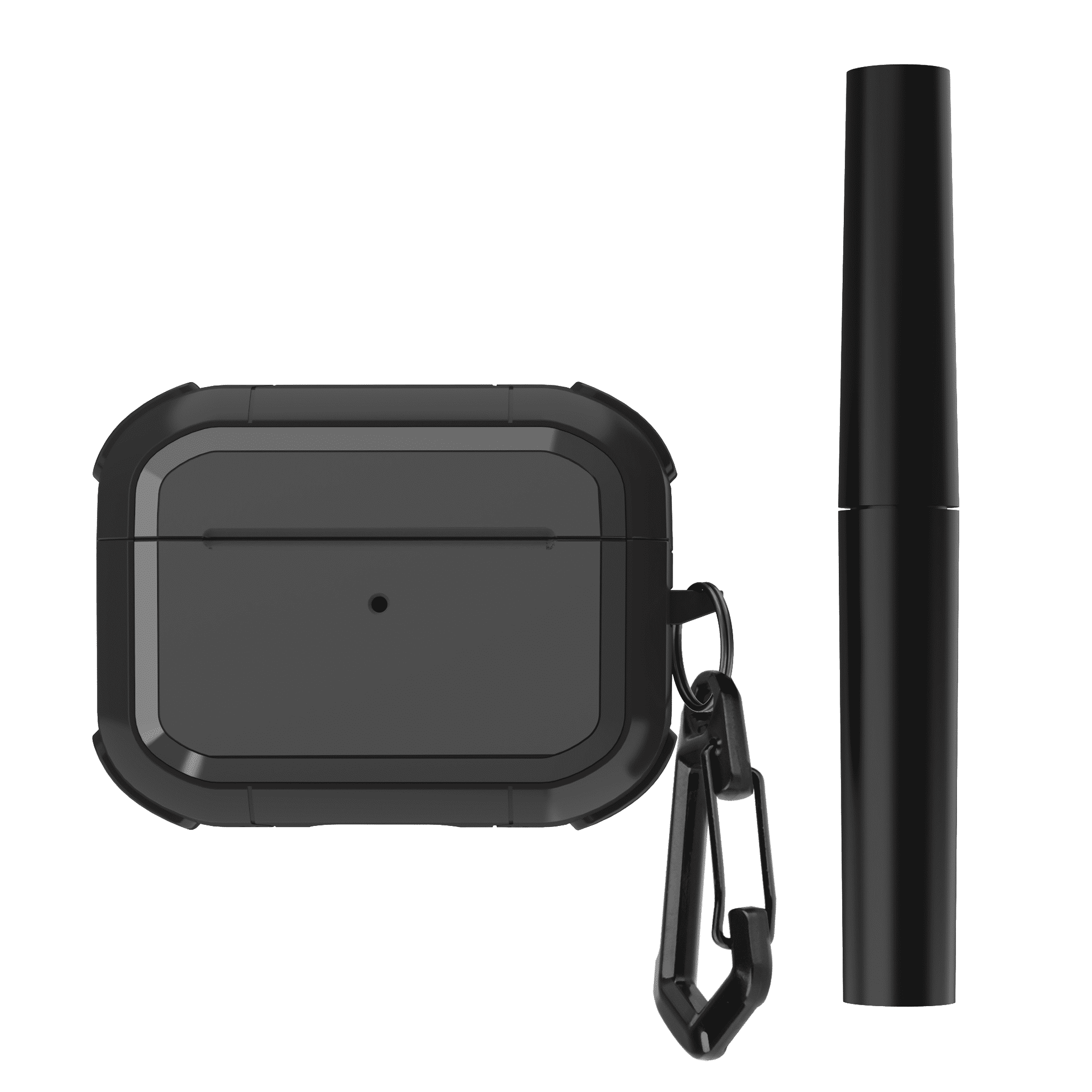 Zsou AirPods Pro Generation 1 & 2 Rugged Protective Case with Carabiner and Multi-Function Cleaning Tool, Black