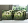 thumbnail image 6 of Ambesonne Antique Throw Pillow Cover 4 Pack, Fantasy Door in Forest View, 20", Pale Green and Green, 6 of 7