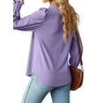 thumbnail image 5 of STARVNC Women Square Neck Puff Long Sleeve Pleated Smocked Cuffs Tunic Top, 5 of 7