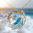 thumbnail image 3 of OceanS Oath Jewelry Boho Blue Ocean Necklace Earrings Rings Set, 3 of 7