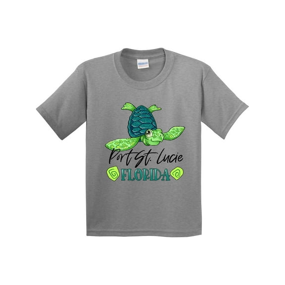 Inktastic Port St. Lucie, Florida Happy Sea Turtle Youth T-Shirt