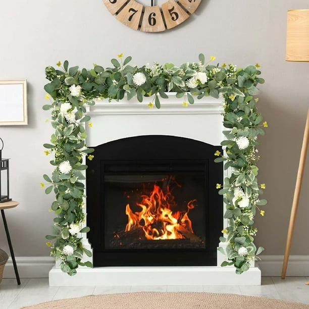 Adornos navideños, regalos navideños, eucalipto, dinero, ratán, decoración artificial, simulación de hojas de eucalipto verde, corona, arreglo floral, enredadera de eucalipto TPE, decoración
